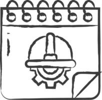 calendrier main tiré vecteur illustration