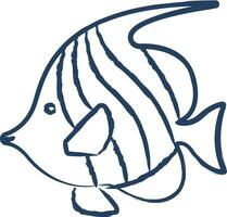héniochus poisson main tiré vecteur illustration