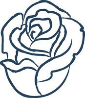 Rose fleur main tiré vecteur illustration