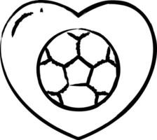 Football l'amour main tiré vecteur illustration