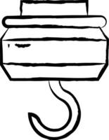 crochet main tiré vecteur illustration