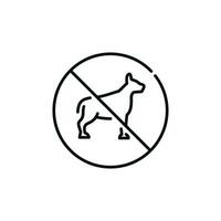 non chiens permis ligne icône signe symbole isolé sur blanc Contexte vecteur
