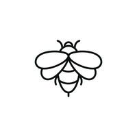 abeille ligne icône isolé sur blanc Contexte vecteur