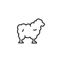mouton ligne icône isolé sur blanc Contexte vecteur