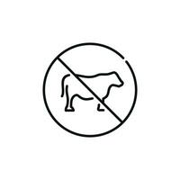 non vache permis ligne icône signe symbole isolé sur blanc Contexte vecteur