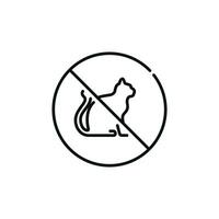 non chat permis ligne icône signe symbole isolé sur blanc Contexte vecteur