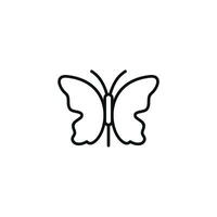 papillon ligne icône isolé sur blanc Contexte vecteur