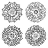 motif circulaire en forme de mandala avec fleur pour henné, mehndi. vecteur