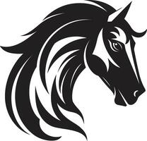la faune équin élégance monochrome art cavaliers sérénité dans noir cheval vecteur