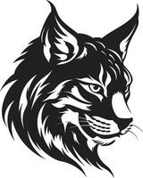 féroce Lynx emblème noir vecteur logo lisse prédateur silhouette iconique conception