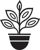 royal jardin beauté noir poterie symbole Urbain croissance dans noir iconique plante pot vecteur