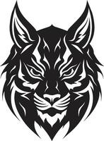 noble rôdeur majesté monochromatique symbole royal rôder iconique Lynx emblème vecteur