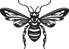 élégance de le ruche noir frelon silhouette noble insecte emblème monochromatique symbole vecteur