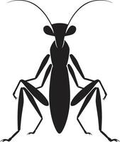 élégant prier mante profil minimaliste logo insecte majesté dans noir logo icône vecteur