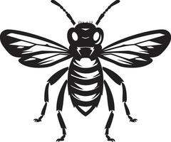 emblématique insecte majesté musclé logo conception royal frelon silhouette noir icône vecteur