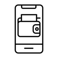 commerce électronique portefeuille icône vecteur illustration conception, ligne style. pouvez être utilisé pour site Internet Icônes, ui et mobile applications