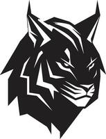 emblématique chat sauvage majesté logo conception royal Lynx silhouette noir icône vecteur
