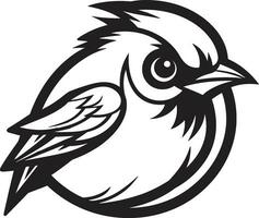 iconique oiseau chanteur mélodie monochrome conception bois mélodique charme noir Robin emblème vecteur