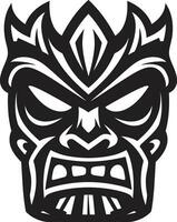 noble hommage à tradition monochrome tiki symbole tribal majesté dans sérénité élégant vecteur emblème
