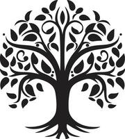 emblématique sérénade dans noir logo symbole intemporel canopée majesté moderne arbre emblème vecteur