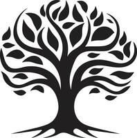 canopée majesté dans simplicité monochrome conception intemporel icône de natures beauté arbre emblème vecteur