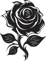 minimaliste fleur art monochrome emblème icône de romance Rose vecteur logo