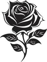 royal Rose silhouette moderne noir icône minimaliste fleur art monochrome emblème vecteur