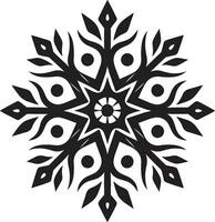 royal élégance dans gel moderne flocon de neige icône sérénité dans chute de neige monochrome emblème vecteur