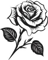 simpliste élégance dans noir et blanc emblématique icône emblème de floral sérénité Rose logo emblème conception vecteur