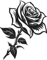 minimaliste floral art monochrome emblème icône de élégance Rose vecteur logo