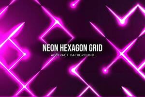 abstrait Contexte hexagone néon lumière la grille vecteur