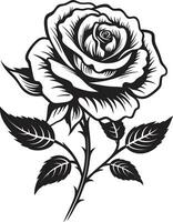 noble Gardien de natures beauté monochrome emblème conception sérénade de des roses moderne vecteur Rose