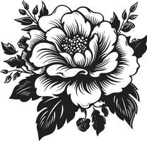 noir floral icône à créer une intemporel conception noir floral icône à ajouter une toucher de sophistication à votre conception vecteur
