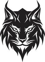 sérénité dans noir et blanc Lynx symbole gracieux félin silhouette iconique emblème vecteur