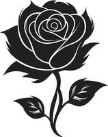 floral sérénade dans simplicité logo symbole élégance de natures majesté iconique Rose vecteur