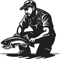 pêcheurs fierté logo une symbole de passion persévérance et professionnalisme pêcheurs la vie logo une symbole de aventure liberté et harmonie avec la nature vecteur