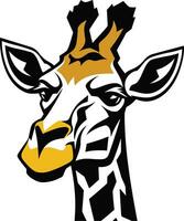 la faune imposant majesté noir icône simpliste girafe excellence logo symbole vecteur