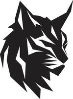 la faune gracieux chasseur Lynx symbole emblématique chat sauvage majesté logo conception vecteur