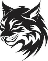 élégance de le forêt noir Lynx silhouette noble Lynx emblème monochromatique symbole vecteur