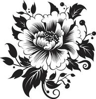 noir floral icône à créer une toscan conception noir floral icône à créer une méditerranéen conception vecteur