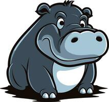 hippopotame emblème avec une torsion hippopotame silhouette pour votre marque vecteur