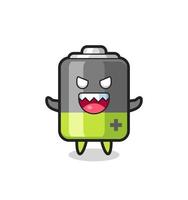 illustration du personnage mascotte de la batterie maléfique vecteur