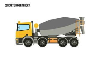 béton mixer un camion lourd équipement plat illustration, béton mixer un camion lourd équipement logo modèle vecteur