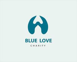 professionnel bleu charité et fondation logo conception vecteur