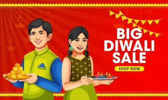 diwali dhanteras Festival vente bannière conception modèle. Indien Festival vente et promotion La publicité concept vecteur