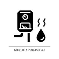 2d pixel parfait glyphe style l'eau chauffe-eau icône, isolé vecteur, Facile silhouette illustration représentant plomberie. vecteur
