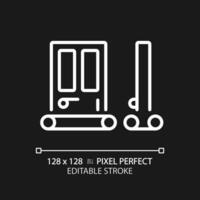 2d pixel parfait modifiable porte joint blanc icône, isolé vecteur, insonorisation mince ligne illustration. vecteur