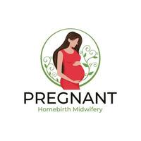 grossesse logo Enceinte femme maternel vecteur illustration
