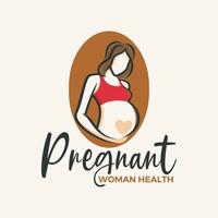 grossesse logo Enceinte femme maternel vecteur illustration