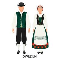 une homme et une femme dans suédois nationale déguisements. culture et traditions de Suède. illustration, vecteur